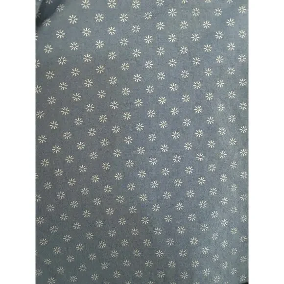 GAP Untucked Button Down Shirt XXL Blue Print Casual Long Sleeve Cotton - Picture 4 of 6